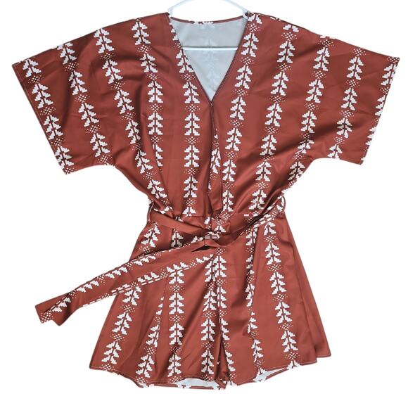 Rust and White Romper - Picture 1 of 5